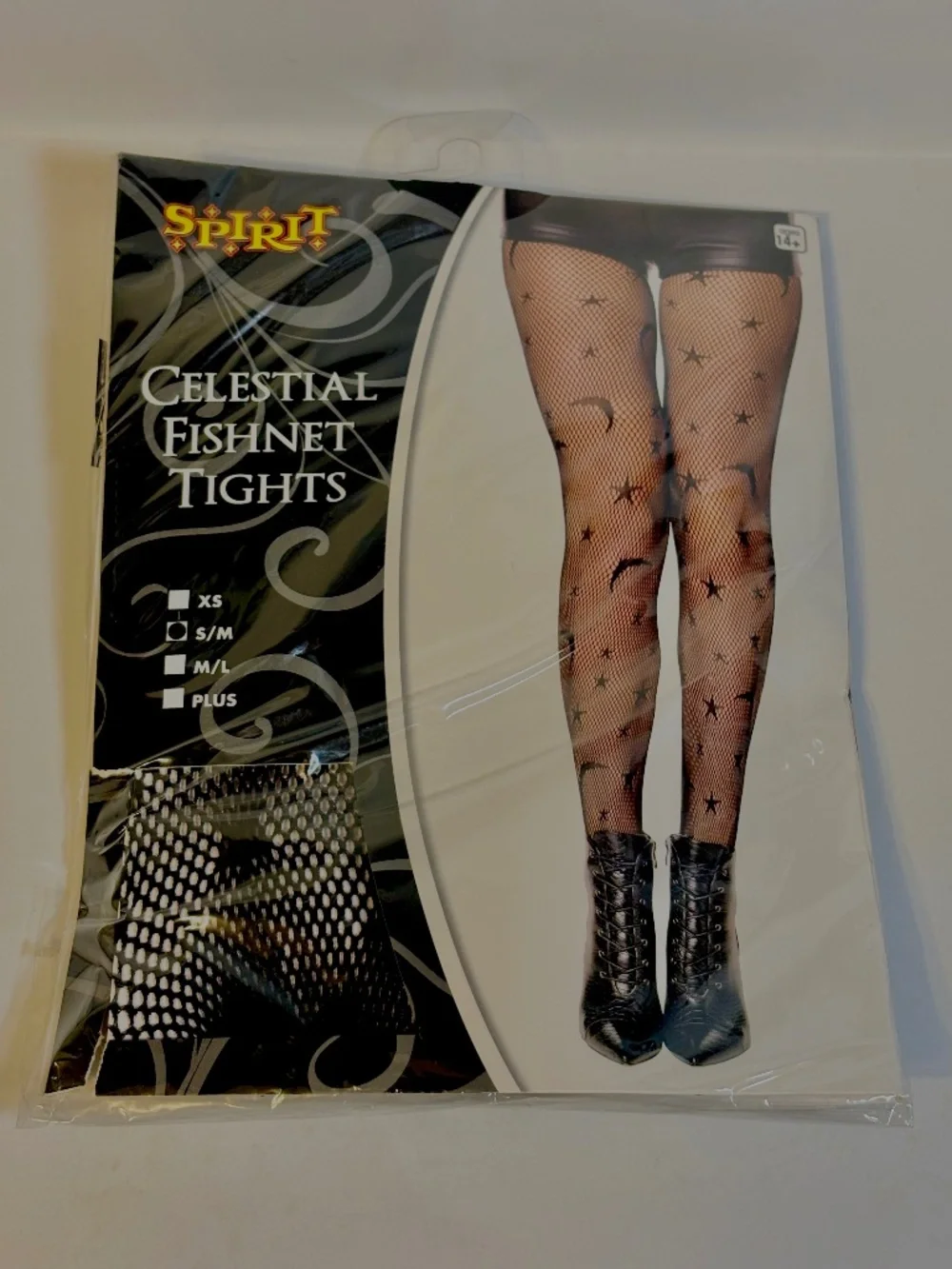 Spirit Halloween Celestial Fishnet Tights Moon Star Goth Grunge New Size S/M